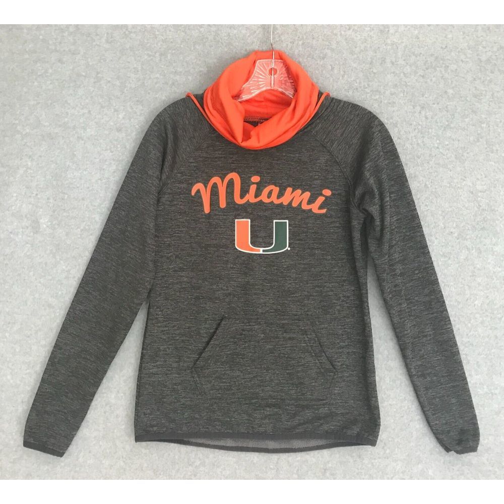 University of Miami Turtleneck Pullover Sweater Adult Small Polyester Sweatshirt